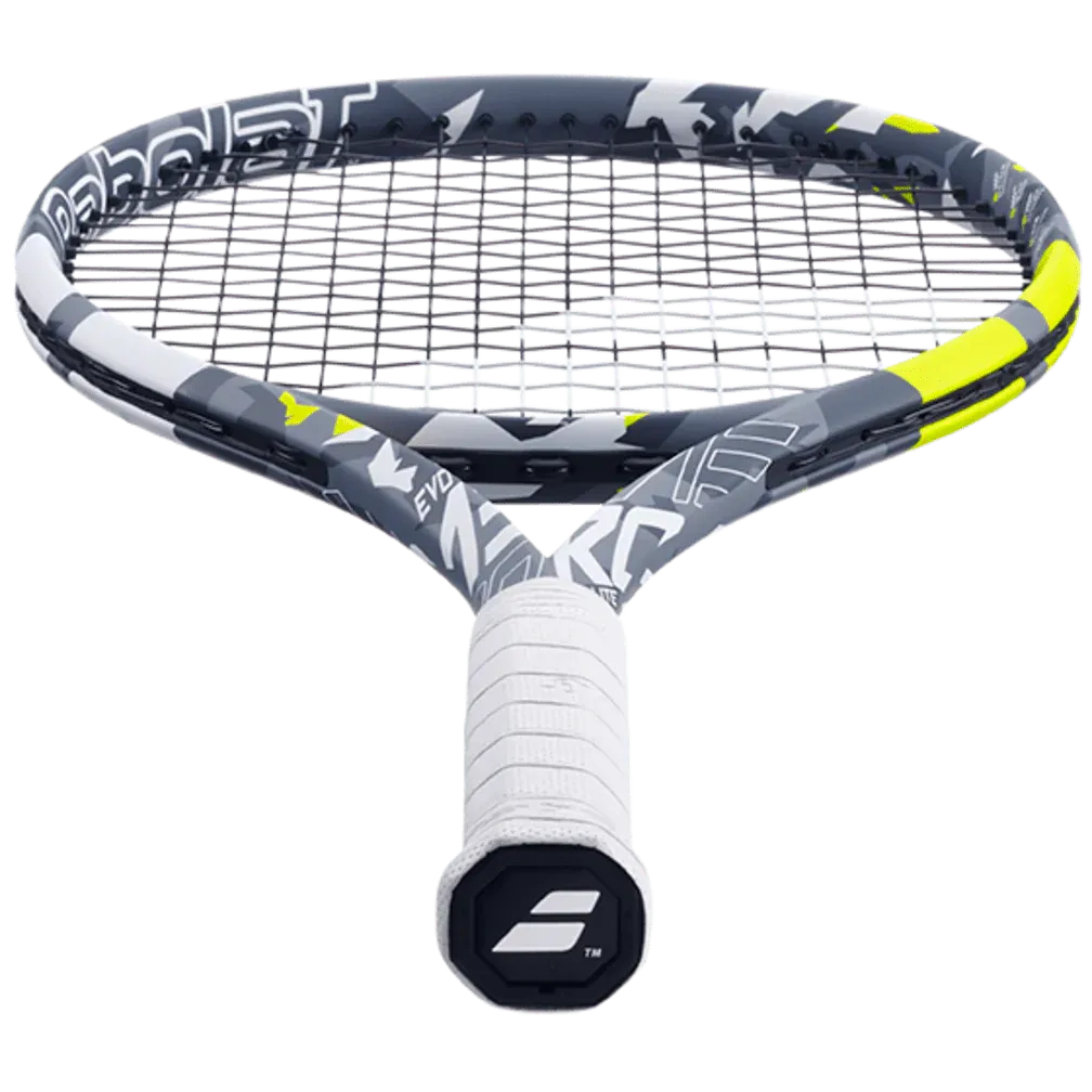 Babolat Evo Aero Lite 102 275g Strung Tennis Racket (Grey/Yellow) - Image 3