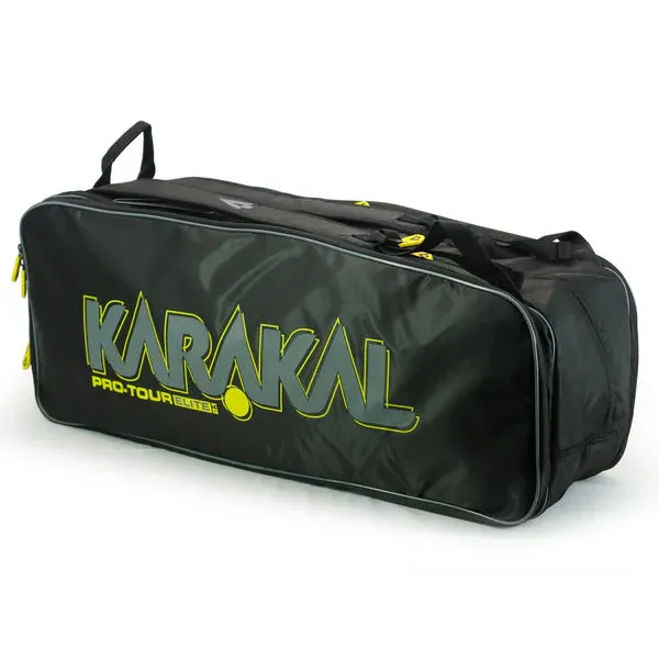 Karakal Pro Tour Elite 2.0 racket bag (Black/Yellow)