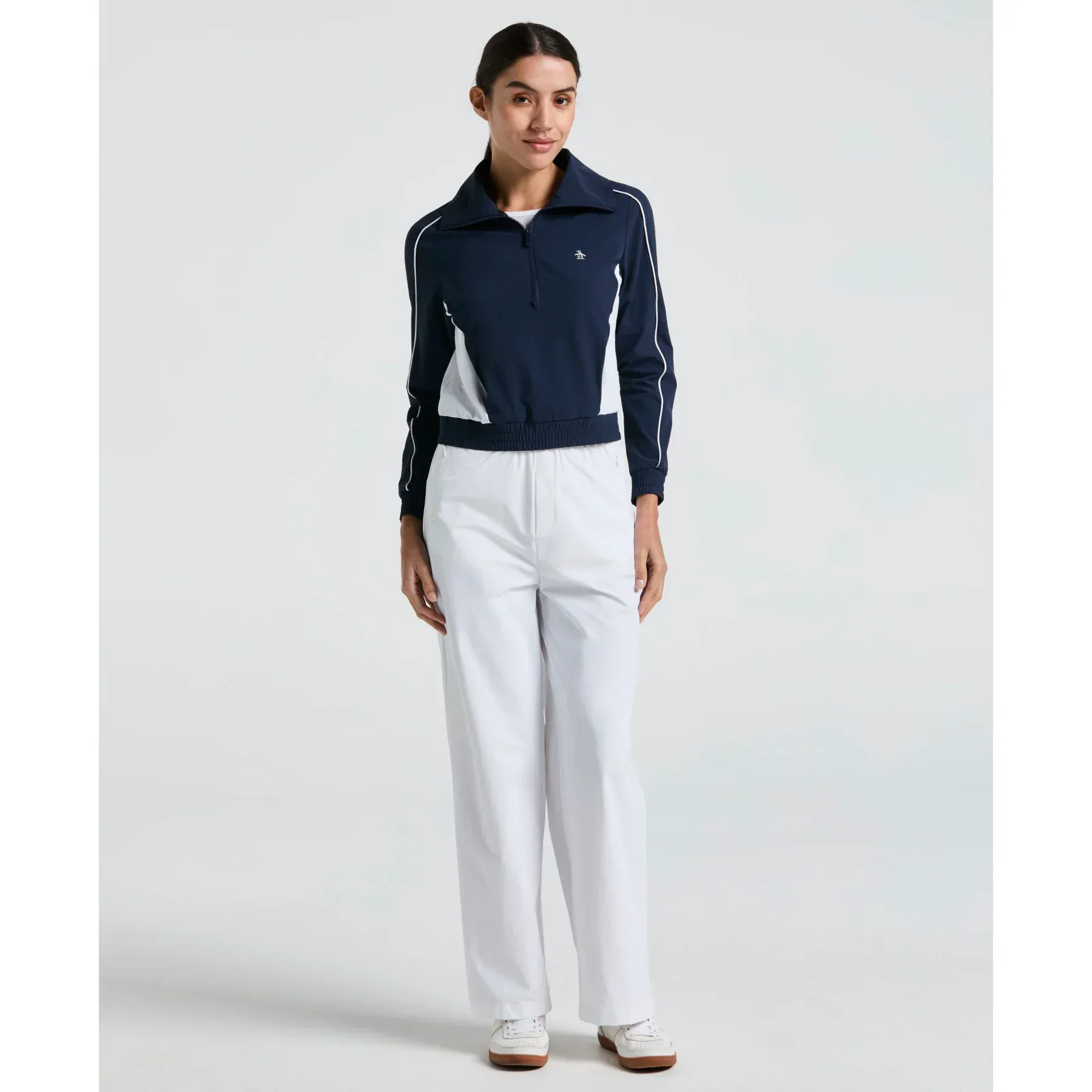 Original Penguin Cropped 1/4 Zip Colourblock (O1JSF002) Tennis Jacket Women - Image 2