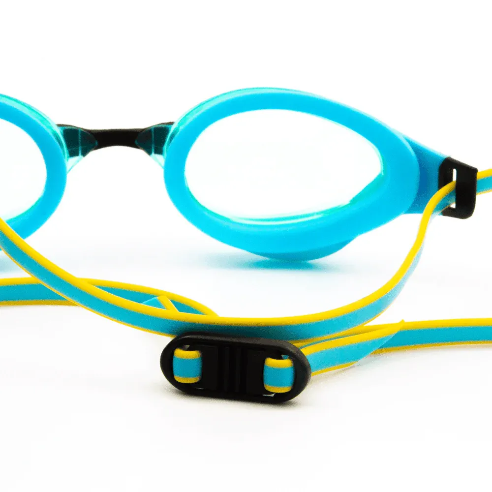 Spurt Aqua Evolution Racer SW300 Senior Goggle in Turquoise and Yellow with Light Aquamarine Lens and Light Tint - Image 3